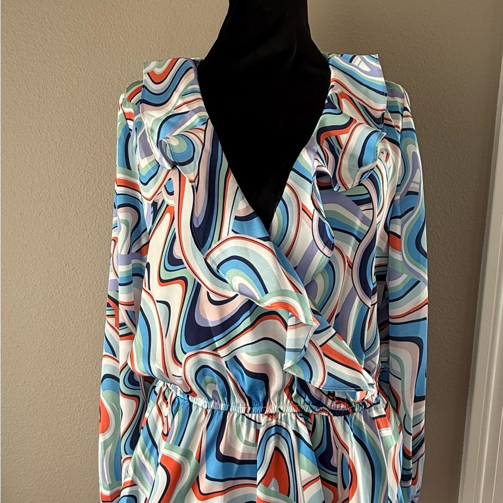 Colorful Swirl Pattern Blouse